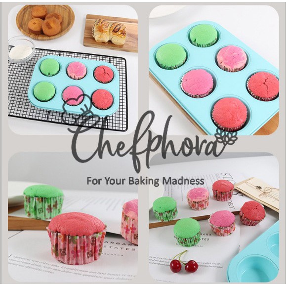 Loyang Mini Pie Muffin Cup Cake 6 Lubang Chefphora Cheese Cake Mouse Mousse Cupcake