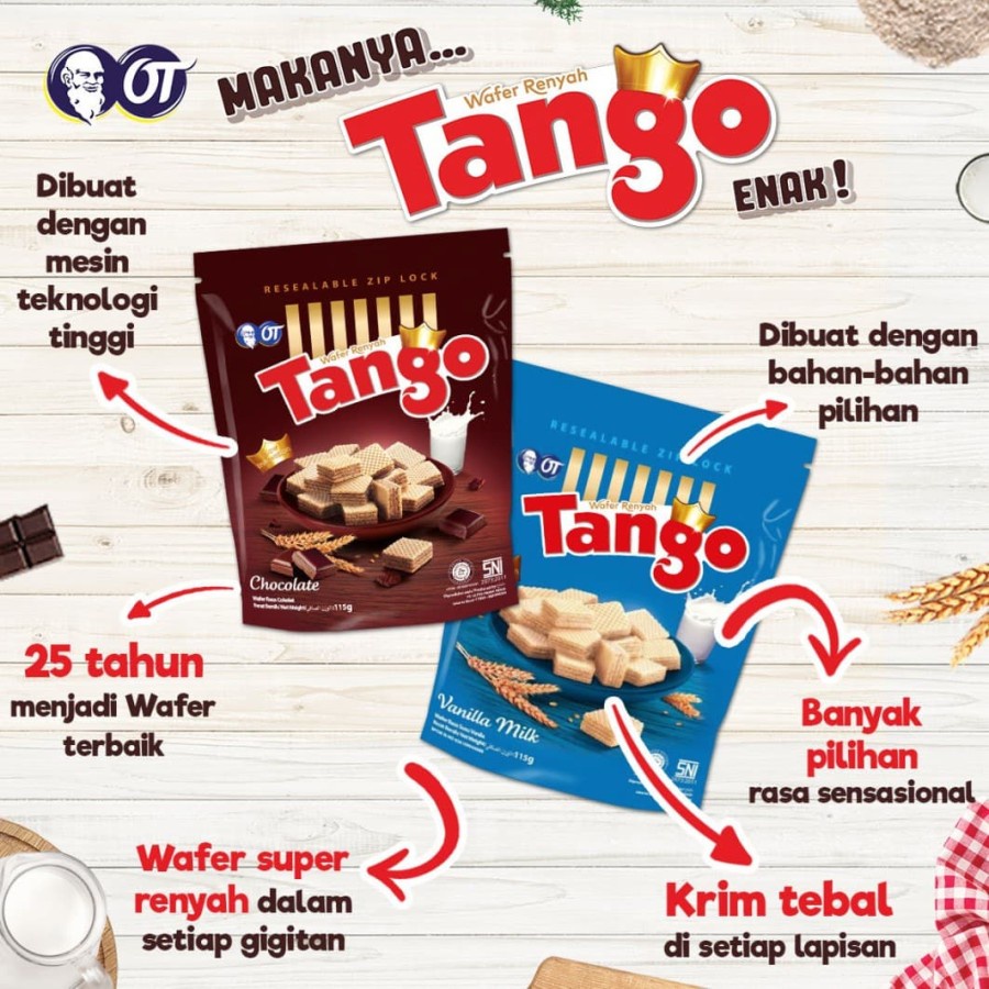 WAFER TANGO POUCH VANILLA DELIGHT 100 gr - (HARGA 1 DUS ISI 18 POUCH)