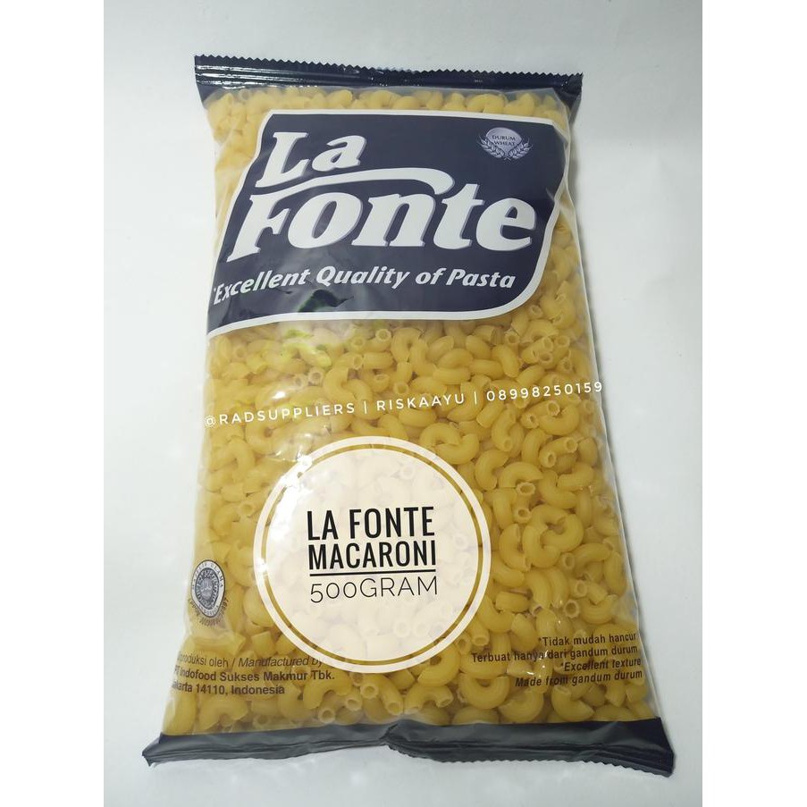 

ENAK La Fonte Macaroni 500gram, Spesial Pasta, BEST PRICE! BANYAK RASA