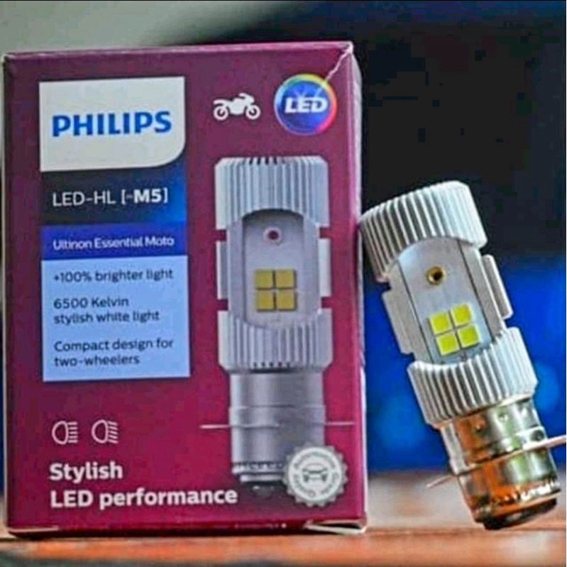 Philips Lampu Motor Philips M5 H6 DC kaki 1 6500k PUTIH Original-1