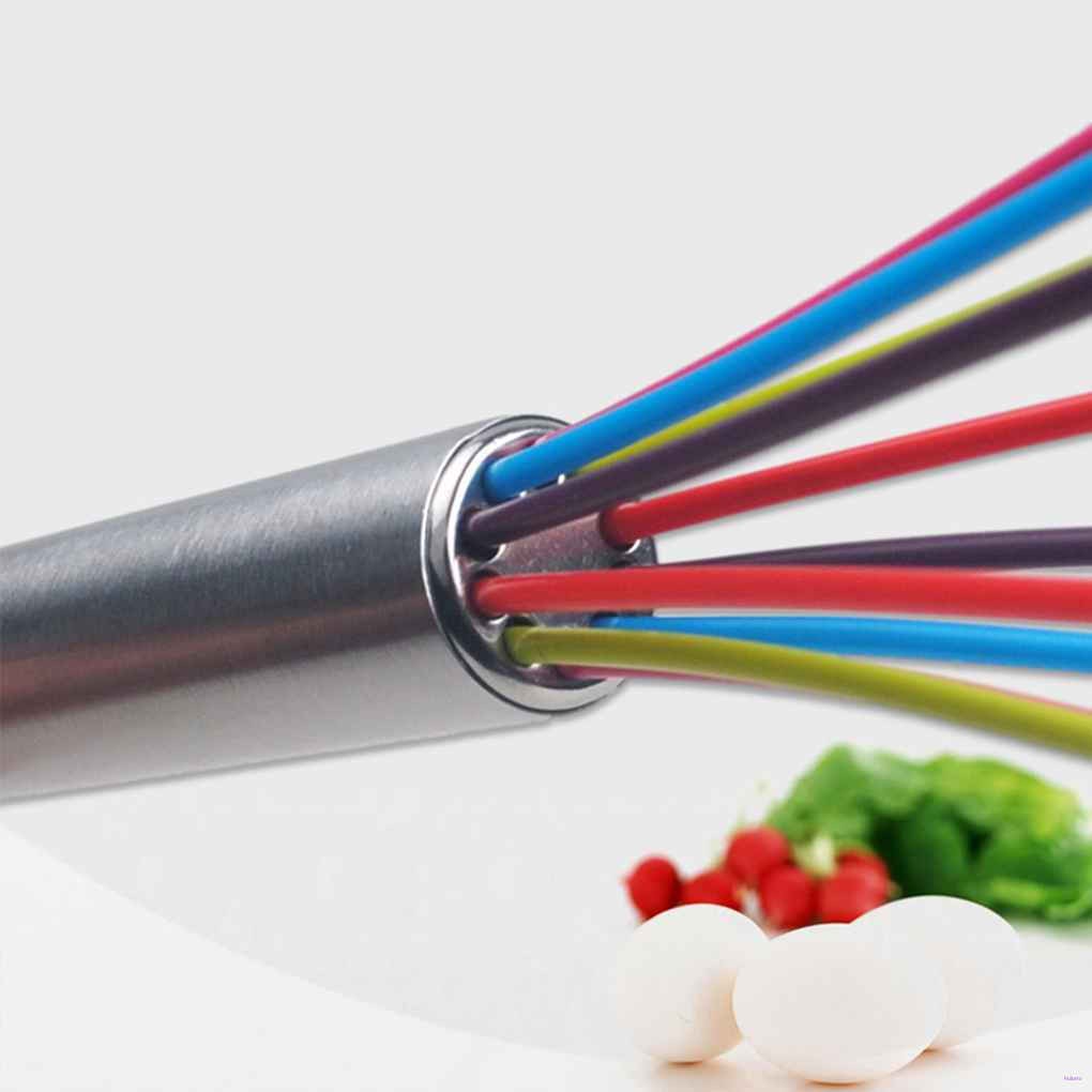 [READY STOCK] Stainless Steel Hand Shank 5 Wires Silicone Eggs Whisk Kitchen Mixer Egg Beater