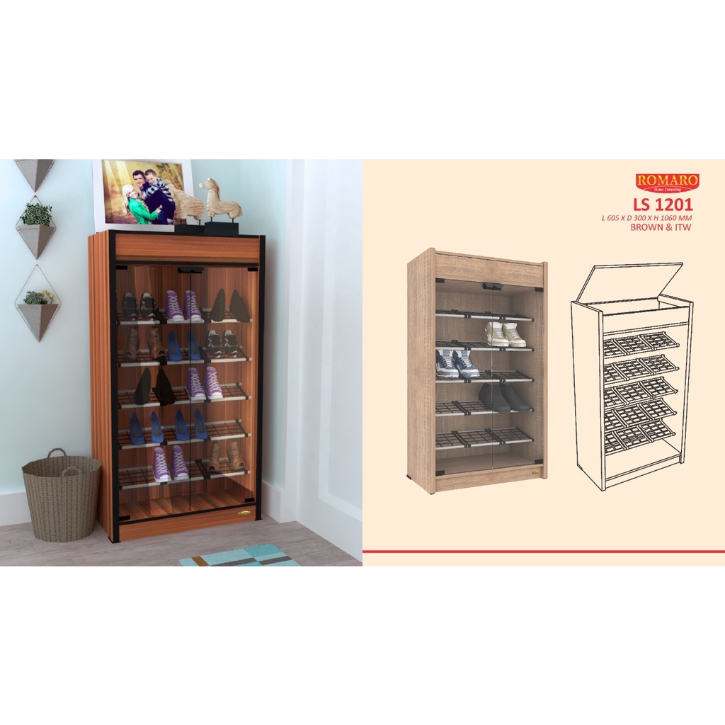 RAK SEPATU MINIMALIS ROMARO | LS 1202 | LS 1201 - FREE ONGKIR SERANG KOTA