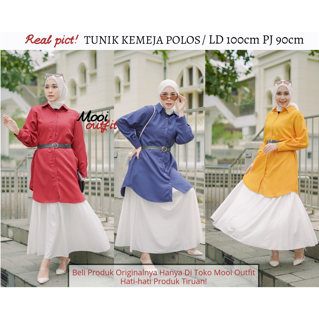 Mooi Outfit - TUNIK KEMEJA POLOS JUMBO MURAH 3xl 4xl / TUNIK WANITA JUMBO / TUNIK JUMBO LD 110 120 130 KEKINIAN TERBARU