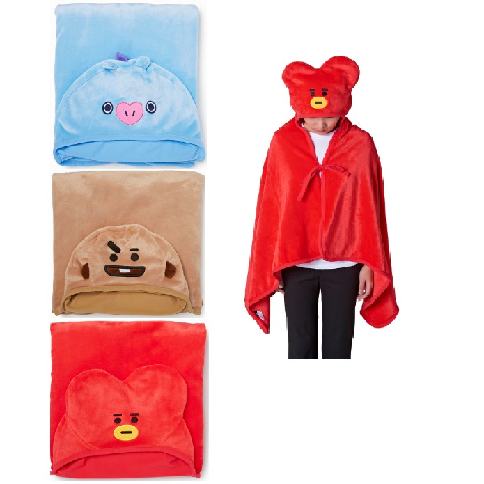 BT21 x Line Official Merchandise Hoodie Blanket