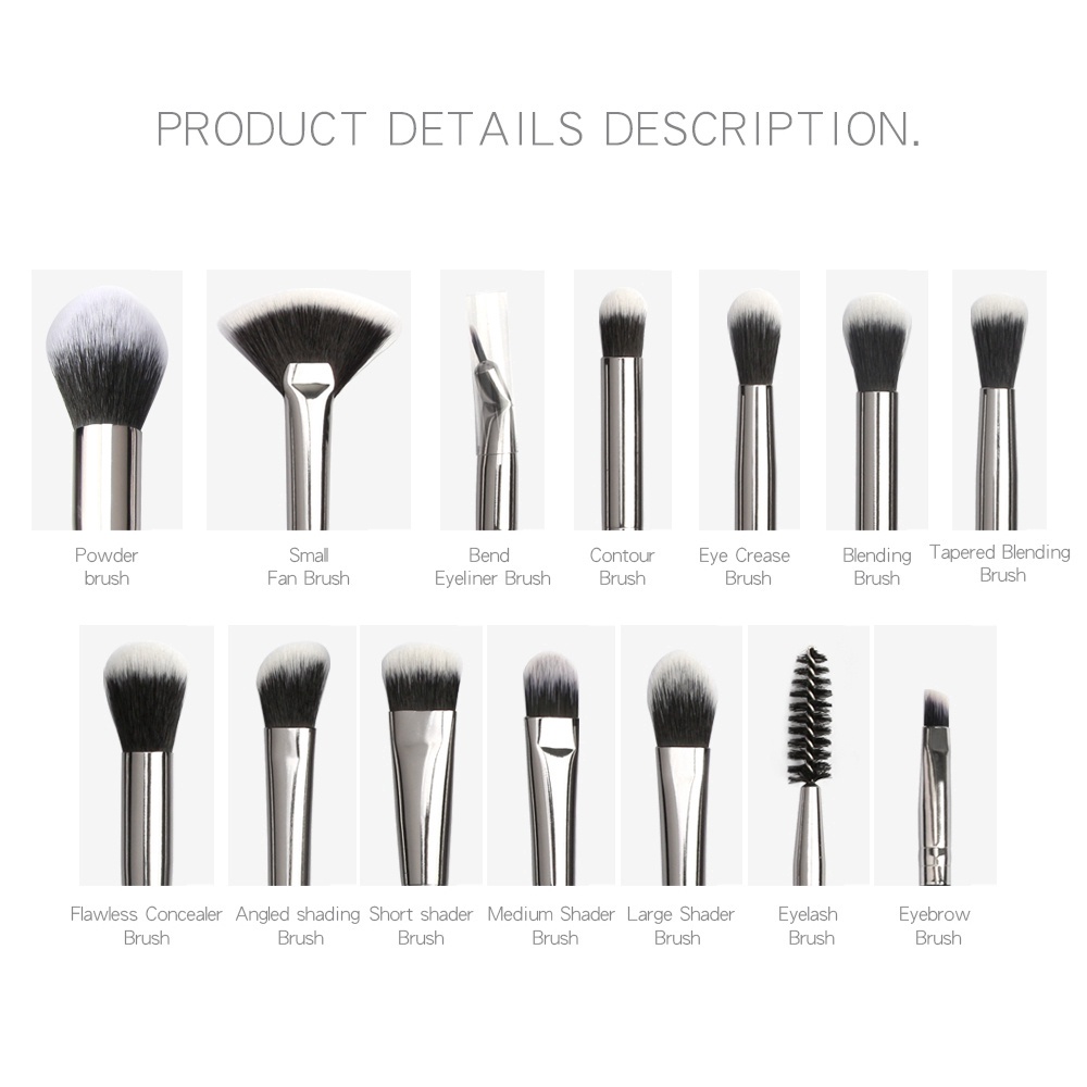 MAANGE 13Pcs/Set kuas Makeup Yang Lembut Brush Make Up Tools Face Painting Set Lembut Kosmetik Aksesoris Tool Brush Powder Besar Eye Shadow Foundation Blusher Blending Beauty Wajah Mata Brush 5818