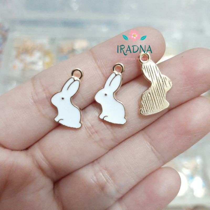 Bandul Kalung Gelang Keychain Bentuk Kelinci Putih Cute Rabbit