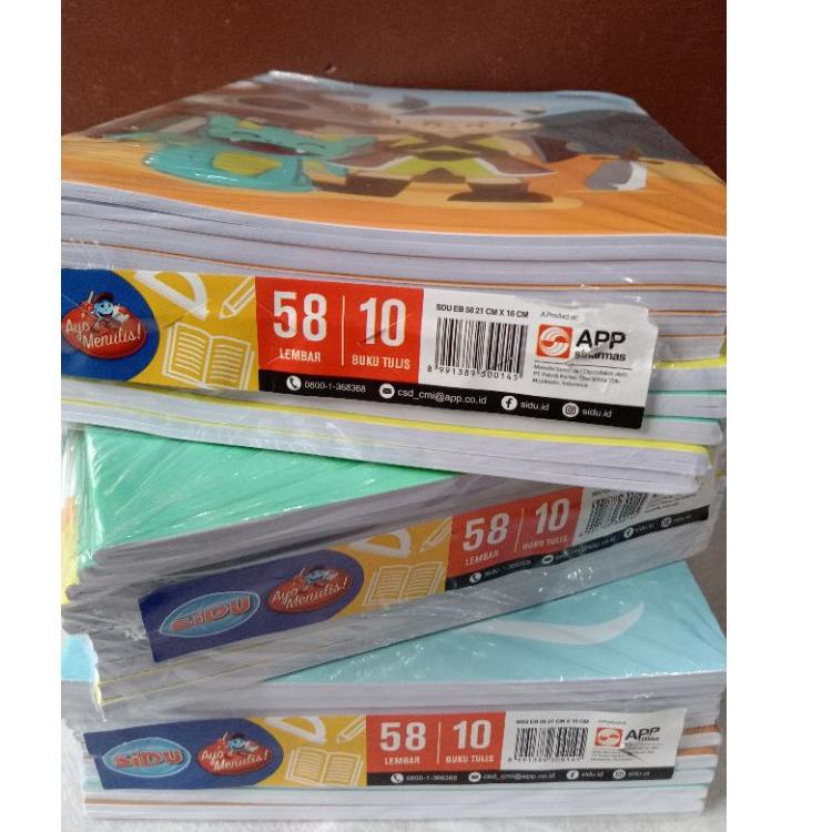 

Buku Tulis SIDU / Sinar Dunia isi 58 lembar per pak/10 pcs (KODE J7264)