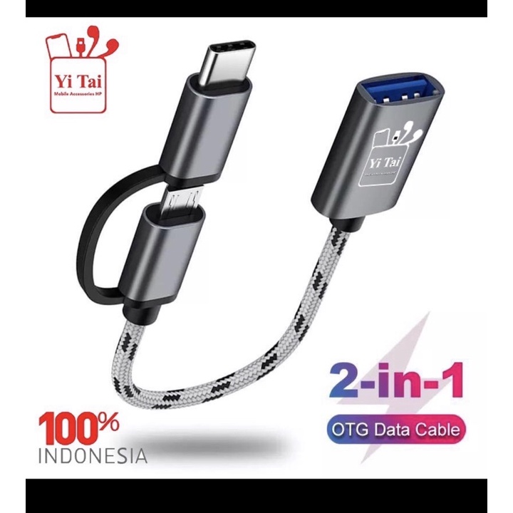 OTG 2 IN 1 YI TAI YT-21 OTG KABEL  2IN1 MICRO USB TYPE C FAST TRANSFER DATA - BENUA DUNIA