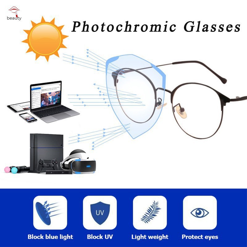 (BISA COD) 1 PCS Kacamata Photocromic Korea Anti Radiasi 2 In 1 Potokromik Photochromic Pria Wanita