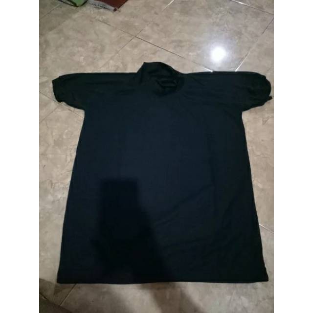 Termurah Kaos leher tinggi hitam polos