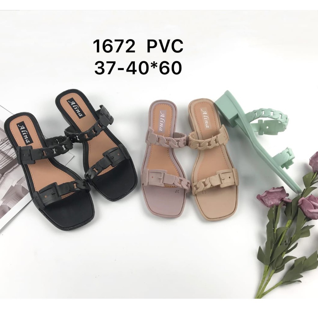 Sandal Heels Tali Rantai IURA Import 1672