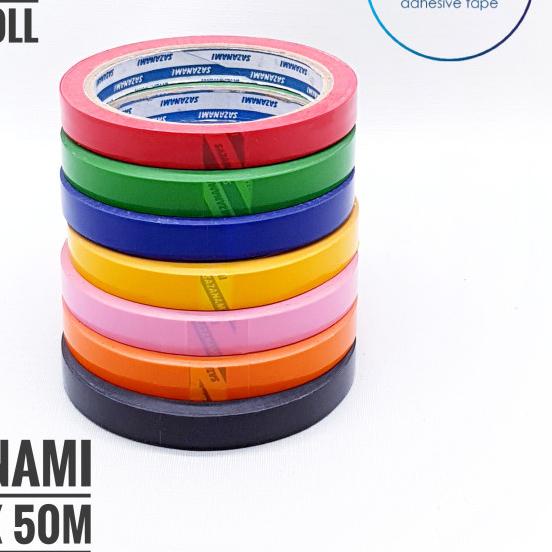 

☏ 1 PACK LAKBAN ISOLASI WARNA 12MM X 50M SAZANAMI SELOTIP WARNA 1 LUSIN - Hitam ☈