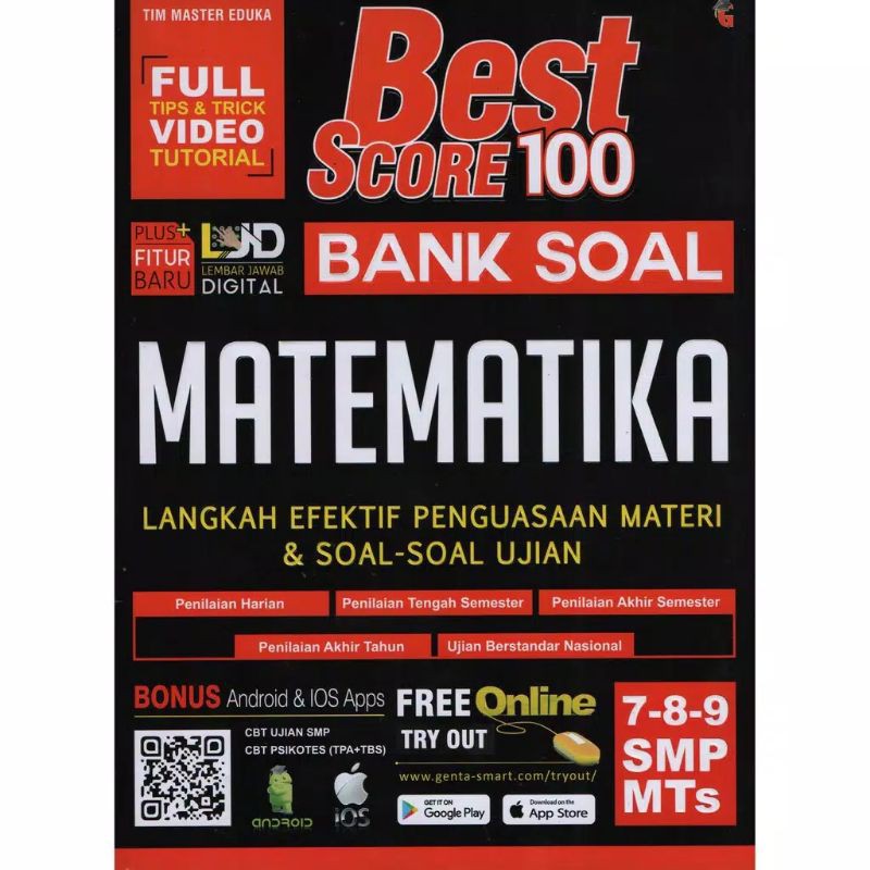 Buku Best Score 100 Bank Soal Matematika Smp Mts Kelas 7 8 9 Shopee Indonesia