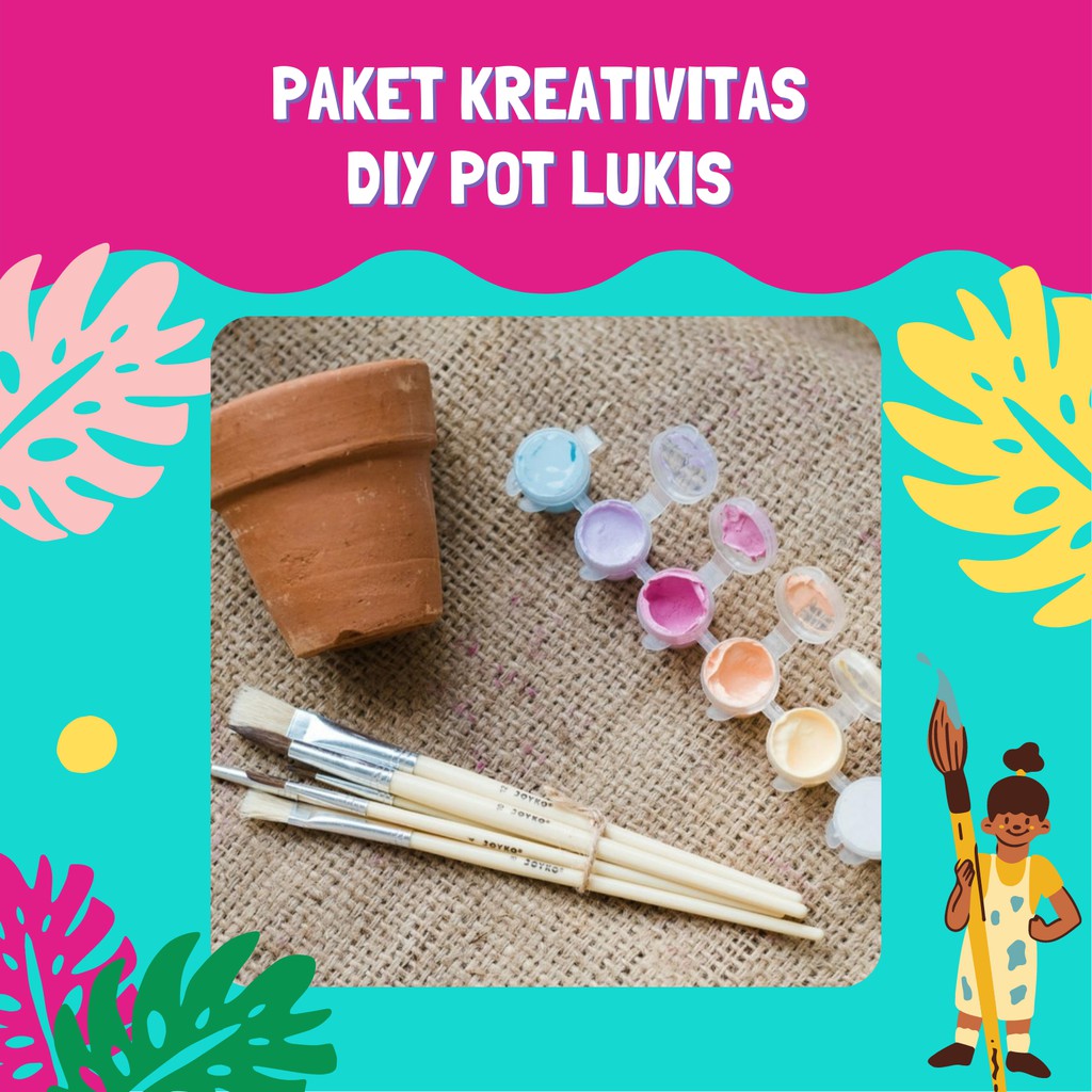DIY POT LUKIS I PAKET KREATIVITAS ANAK MELUKIS POT I GIFT POT LUKIS