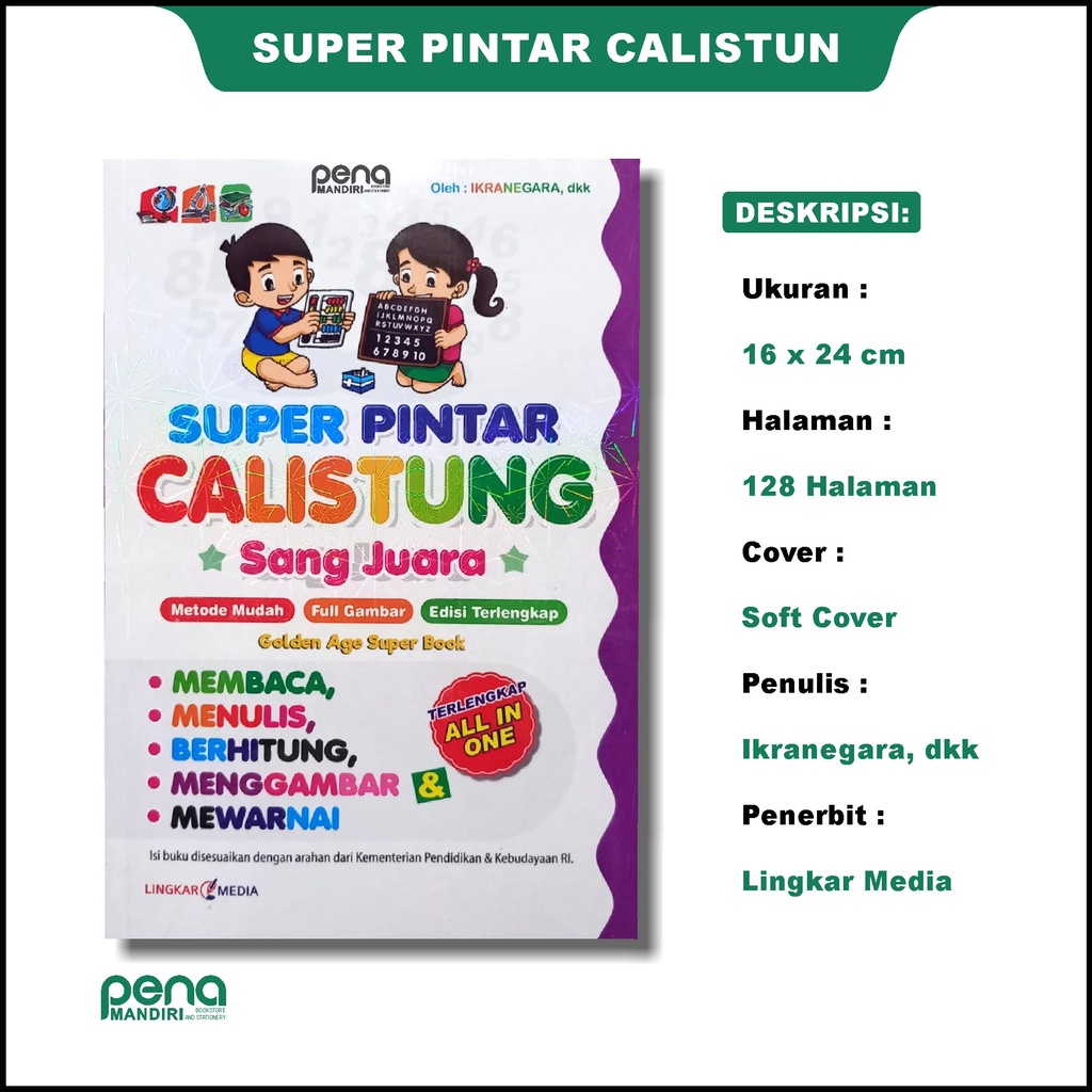 BUKU ANAK - BUKU TK - SUPER PINTAR CALISTUNG (MEMBACA, MENULIS, BERHITUNG)