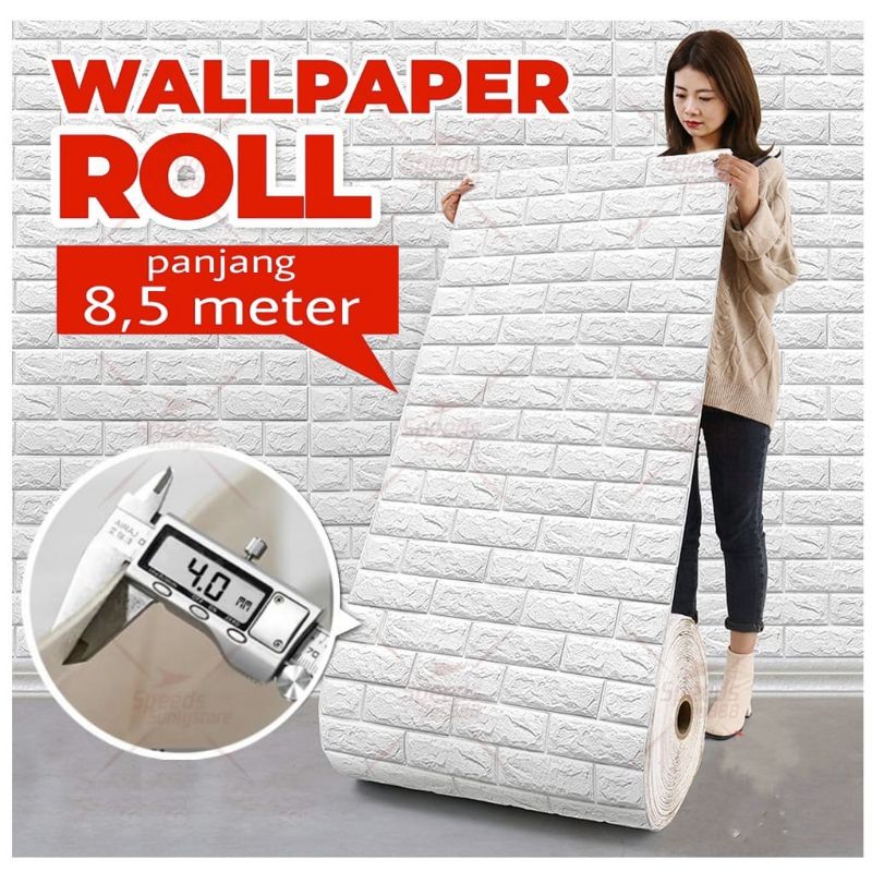 WALLPAPER 3D ROLL 8,5M MOTIF BATU BATA WALLFOAM BATU BATA WALLPAPER FOAM BATA MODERN TOP QUALITY