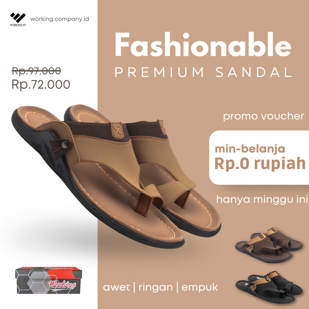 SANDAL JEPIT CLASIC CASUAL KULIT PRIA PREMIUM/Sendal Sndal Sedal Sebdal Semdal Saldal Sadal Kasual C