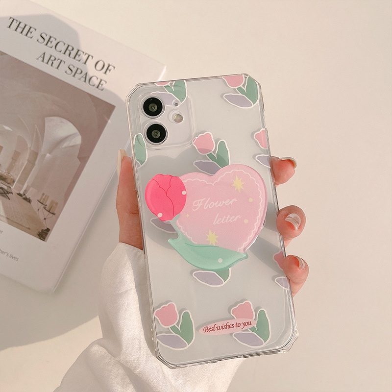 Casing Iphone 7 8 PLUS X XR XS 11 12 MINI PRO MAX SE 2020 Motif Bunga Tulip