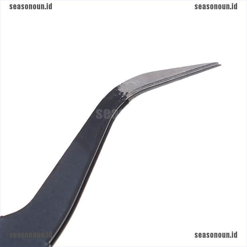 【sea】1PC Micro Point Curved Straight Tweezers Fine Tip Stainless Steel