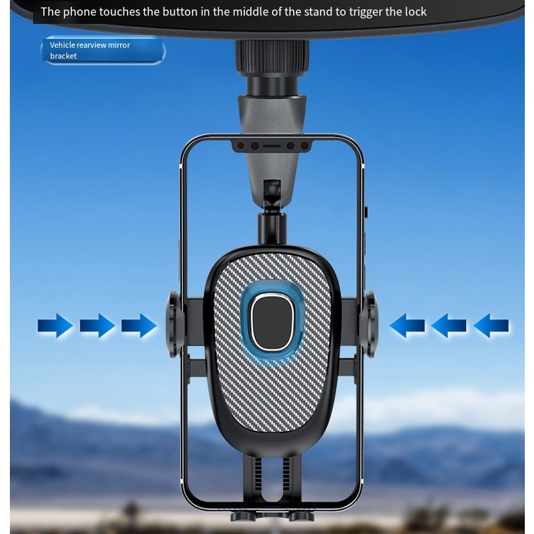 Upgraded 360 Derajat ° Bracket Dudukan Handphone Universal Multifungsi Model Putar Untuk Kaca Spion Mobil