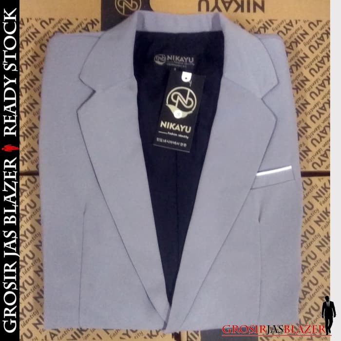 SETELAN BLAZER SLIMFIT COWOK KEREN GIO 2IN1 INCLUDE CELANA ABU MUDA HIGH TWIST NIKAYU