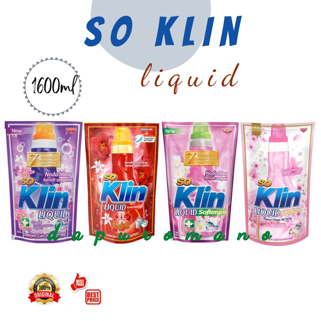 SoKlin Liquid Deterjen Cair 1600 ML