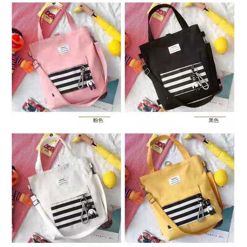 Totebag / Tas Fashion Wanita Collage Harajuku 3in1 - Tanpa Gantungan