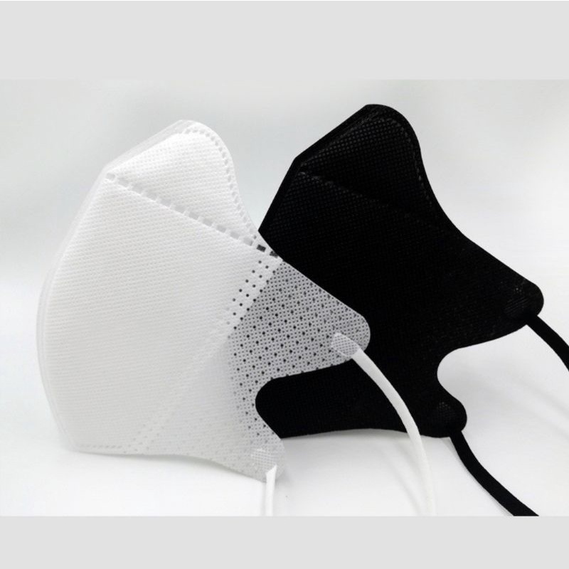 MASKER DUCKBILL HITAM/PUTIH 10PCS/MASKER DUCKBILL BERGARIS