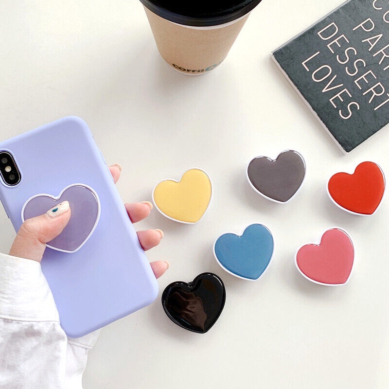 Popsocket Hp Universal Bentuk Hati 3D Warna Permen