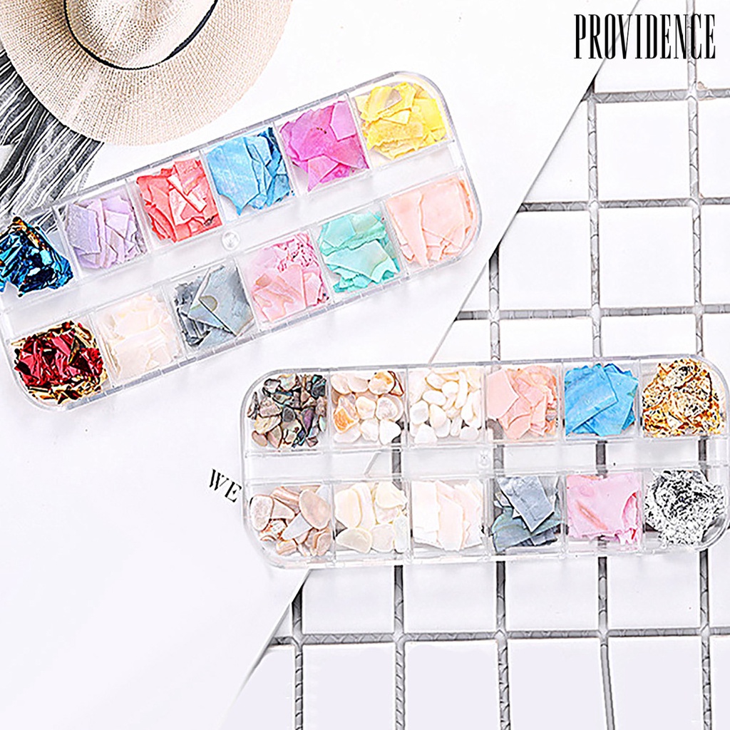 Providence 12 Mix Colors Shiny Charming Attractive Shell Nail Art Sequins for Party