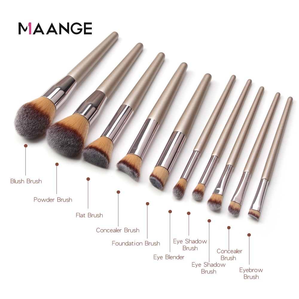 MAANGE 10pcs/set Cosmetic Brush Makeup Brush Set Multifunction   Beauty Tools For Eyes/Blush/Powder/Foundation/Concealer