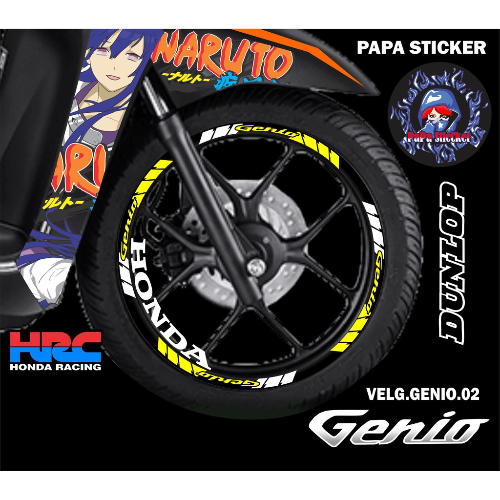 STIKER VELG GENIO CUTTING STICKER VELG GENIO CUTTING VARIASI HONDA GENIO LIS BAN/VELG 02