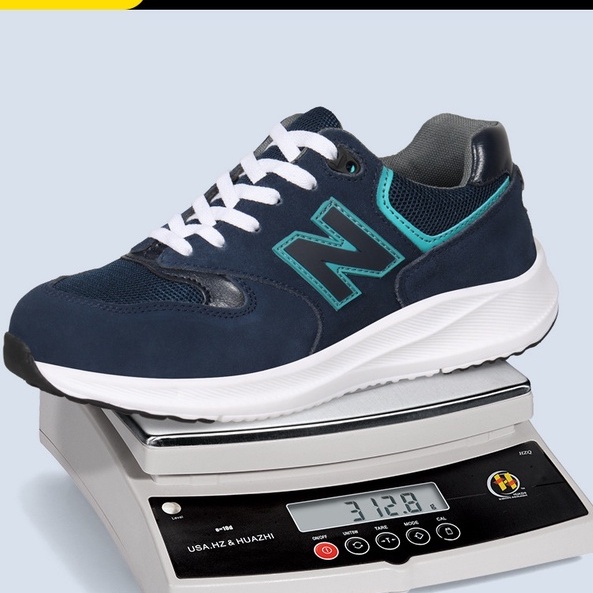 Sepatu Safety shoes ringan import sport biru navy pria dan wanita ujung besi sol anti paku model sneakers V10