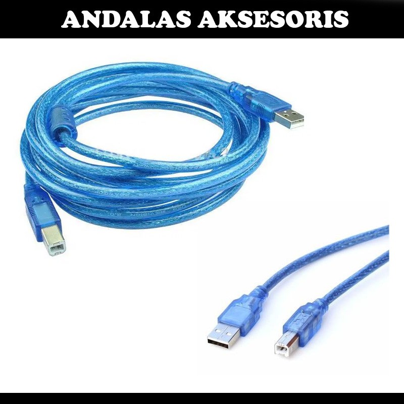 kabel usb print 5meter biru murah