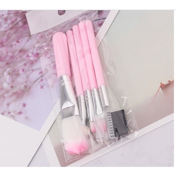 1 SET 5 IN 1 MAKE UP BRUSH SET PACKING TAS / MAKE UP TOOLS / BRUSH / KUAS MAKE UP ISI 5 / SET 5