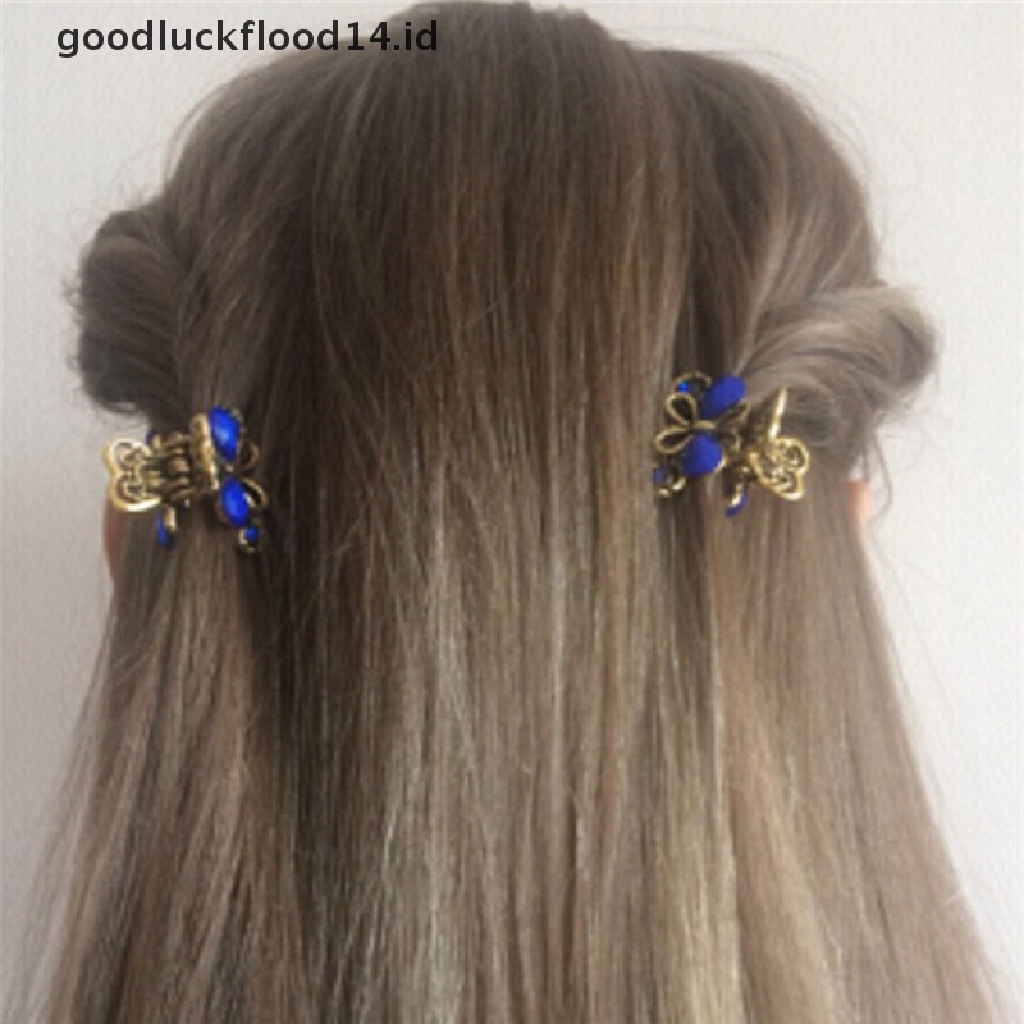 [OOID] Fashion Retro Women Girls Mini Butterfly Hair Clip Resin Hairpins Claw Jewelry ID