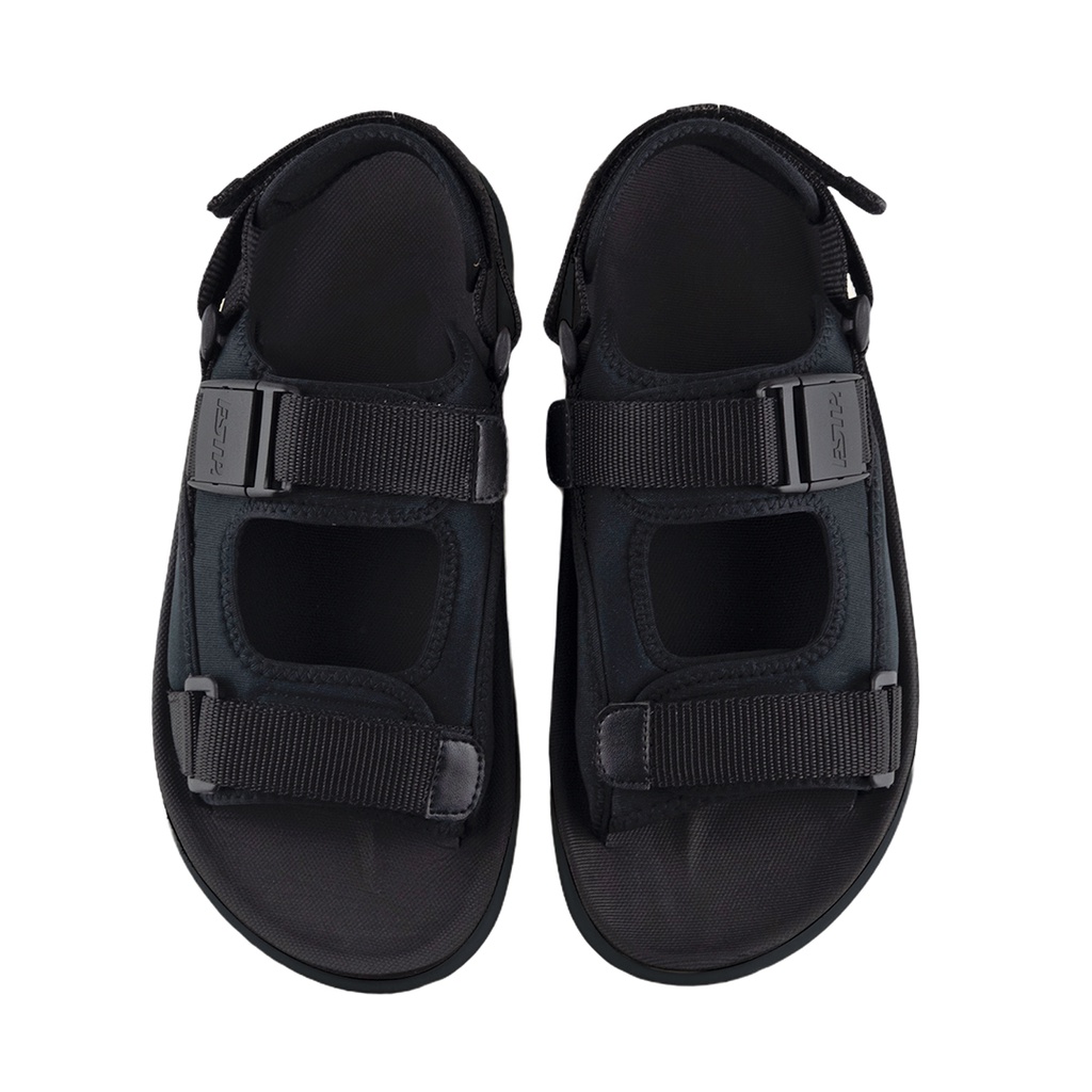 HIMA FULL BLACK ORIGINAL x FOOTSTEP Sandal Casual Hitam Polos Pria Sendal Gunung Kasual Jalan Santai Harian Main Hangout Lebaran Fashion Distro Traveling Outdoor Premium Travelling Footwear Tali 2 Strap Big Size Jumbo Ukuran Besar 44 Keren Terbaru Branded