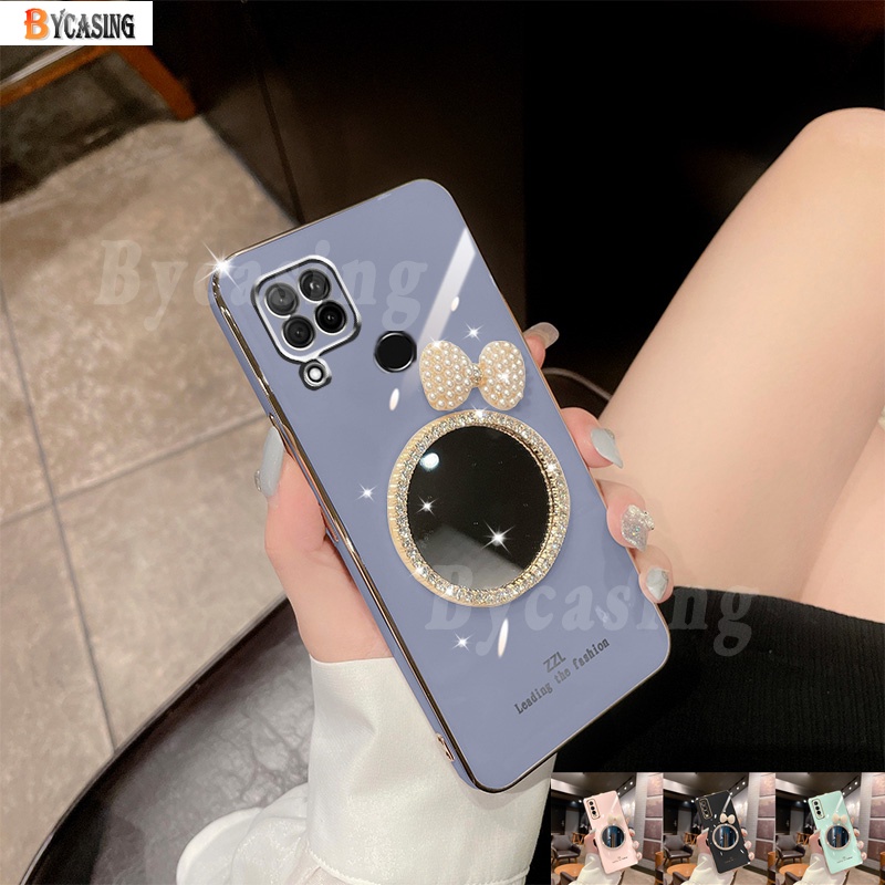 Casing Soft Case Realme C21Y C25Y Realme8i 9i C35 C31 C15 C12 C25 5i 6i 9i C2 Aksen Pita Mutiara