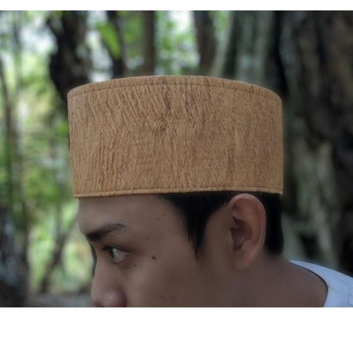Dijamin Miring harga.. COD | TERMURAH | peci songkok kulit kayu asli 100% kulit kayu | peci kulit ka