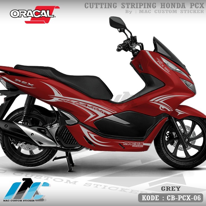CUTTING STICKER PCX - STRIPING CUTTING PCX MERAH - type 06