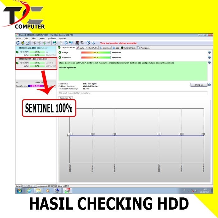 HARDISK HDD HARDDISK INTERNAL PC 2TB SATA HITACHI