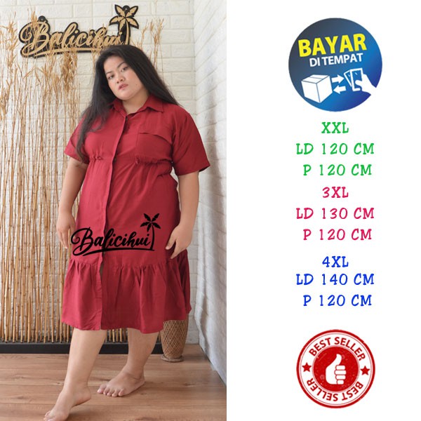 Balicihui Dress Amanda Dress Jumbo Plus Size Dress Jumbo Wanita Dress 4XL Dress Busui Dress Bali