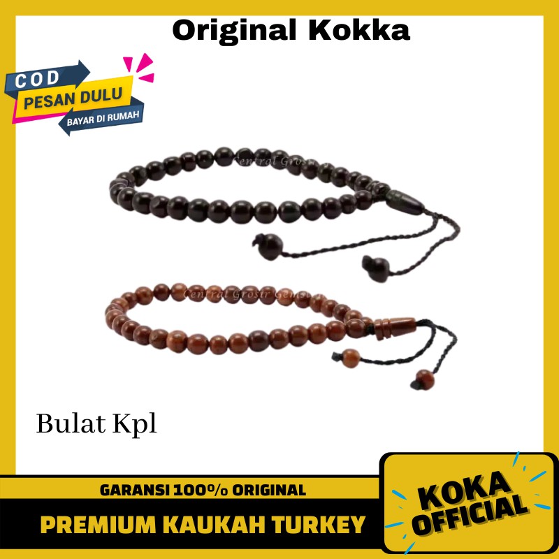 Gelang Kaokah Bulat Kpl 33 Butir |Gelang Kayukoka kaukah kokka Bisa untuk Tasbih Gelang Pria Wanita