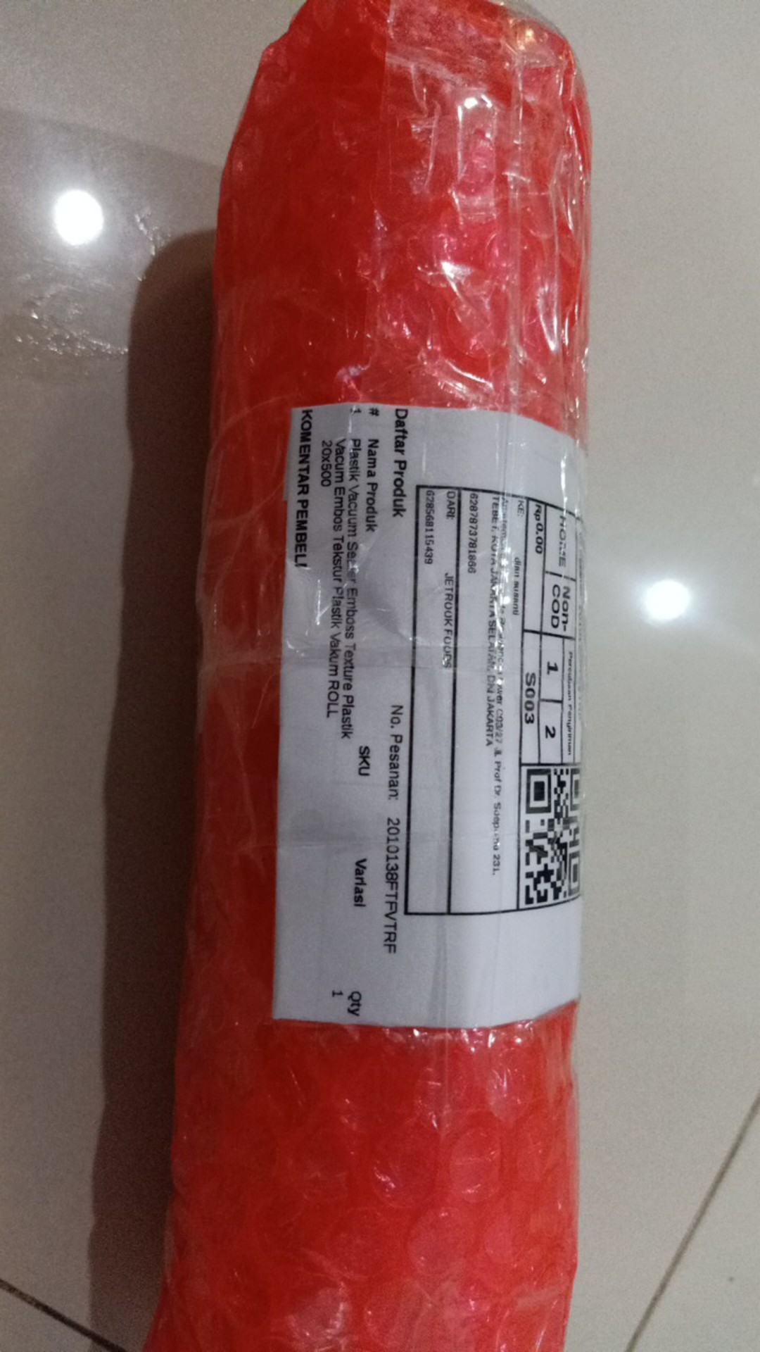 Plastik Vacuum Sealer Emboss Texture Plastik Vacum Embos Tekstur Plastik Vakum Roll 20x500