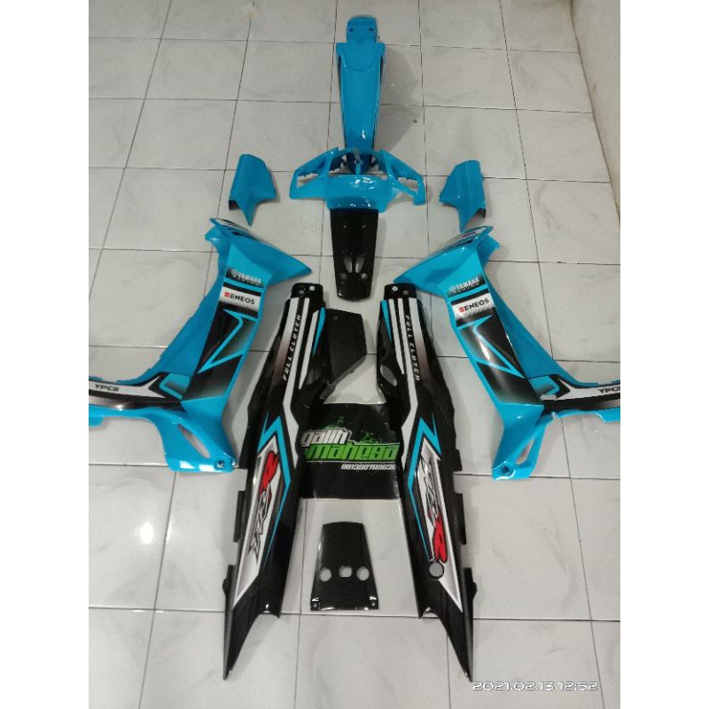 body set fiz r costome biru muda striping clear