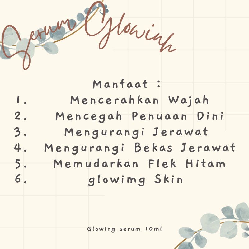 Serum Wajah Glowing Pemutih Wajah Alami Penghilang Flek Membandel