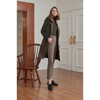 Mode De Seoul - Celana Herringbone Pants - Brown