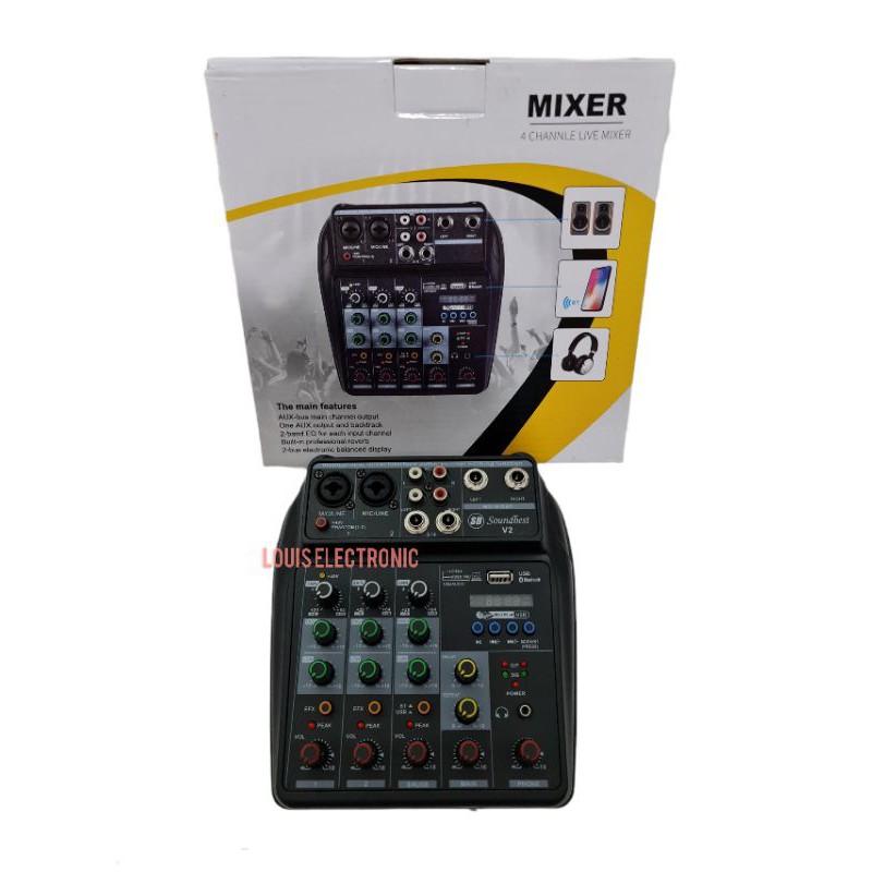 Mixer SoundBest V2 Original Bluetooth - USB Recording