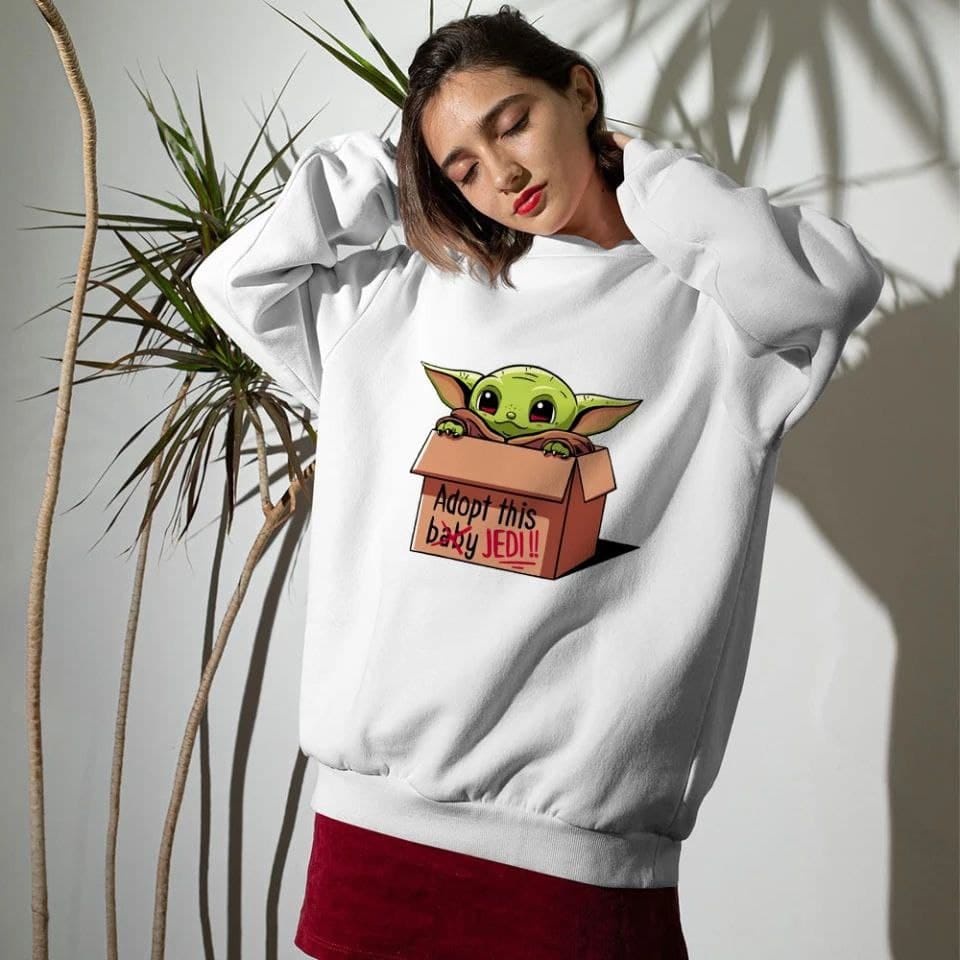 CREWNECK WANITA BABY YODA - SWEATER LUCU TERLARIS