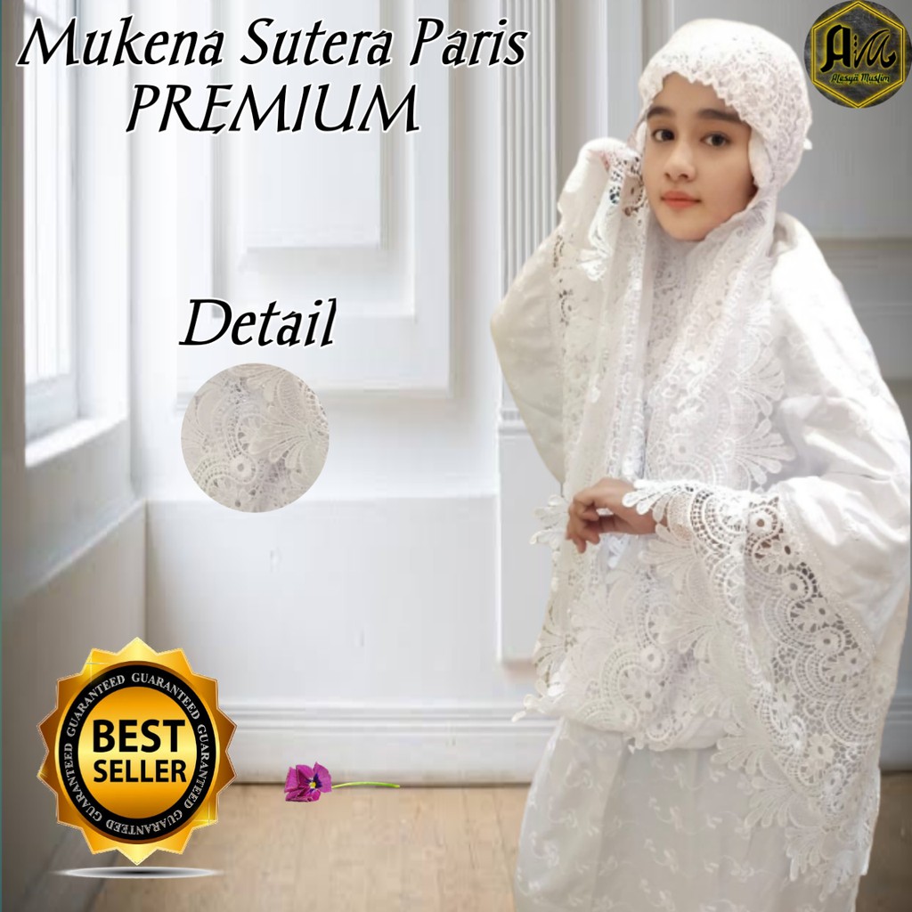 Mukena Sutera Paris Premium Renda Oriental/Best Seller/Harga Grosir/Bisa Bayar di Tempat